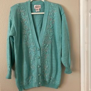 Vintage ladies cardigan with embroidery